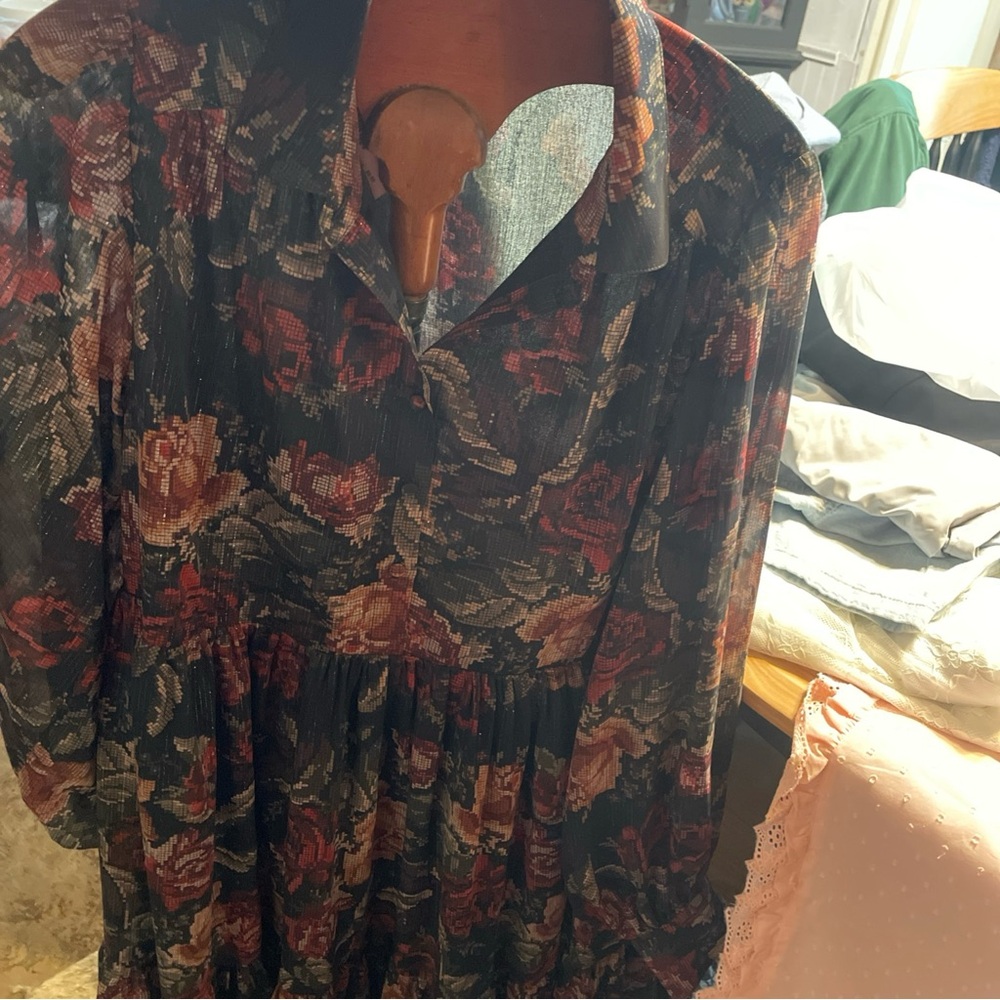 Floral Long Sleeve Dress FM 36”